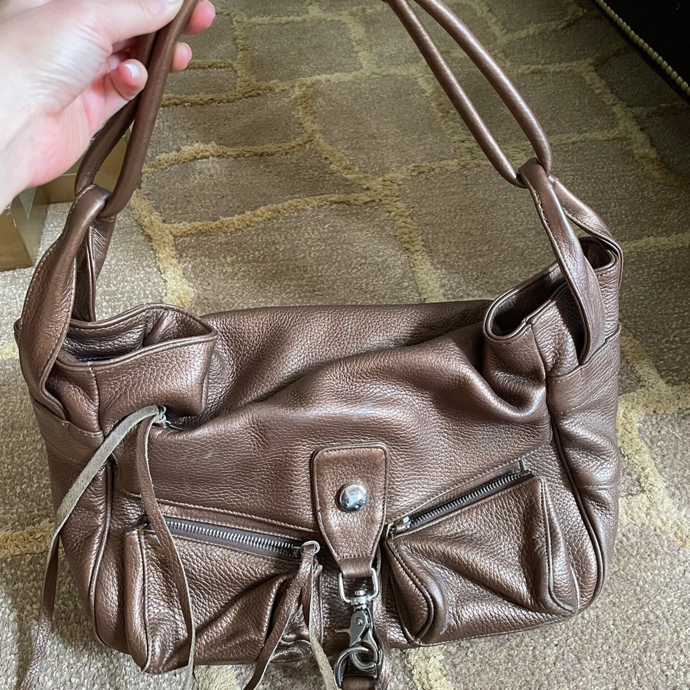 Bronze Botkier shoulder bag.